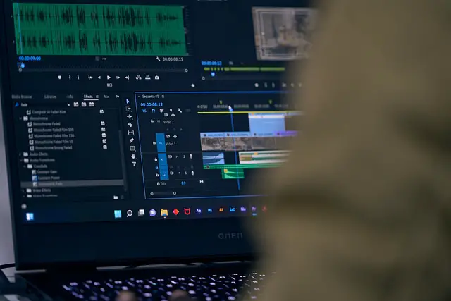 Great workstation of a video editor